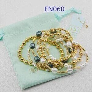 Enewton Gold Bead & Pearl Mixed Seven-Piece Bracelet Set